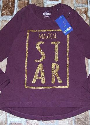 Новый хлопковый реглан девочке 5 - 6 лет lupilu