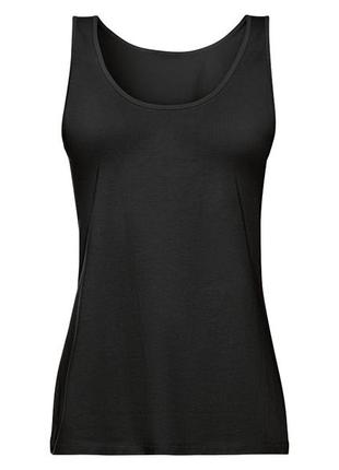 Майка бельевая хлопковая трикотажная для женщины esmara lycra® 381938 черный