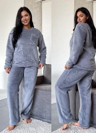Махрова тепла жіноча піжама  із 420 по 621 фото