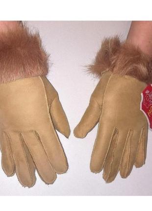 🐑🖤акція🖤🐑жіночі шкіряні рукавички на натуральній овчині дублянка-корея