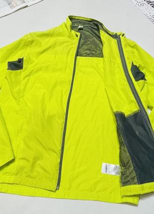 Велокуртка / куртка для бега ветрозащитная мембранная мужская oxylane неоновая зеленая, размер xl3 фото