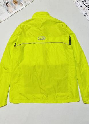 Велокуртка / куртка для бега ветрозащитная мембранная мужская oxylane неоновая зеленая, размер xl5 фото
