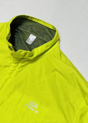 Велокуртка / куртка для бега ветрозащитная мембранная мужская oxylane неоновая зеленая, размер xl4 фото