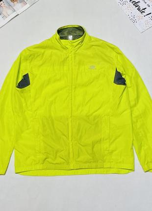 Велокуртка / куртка для бега ветрозащитная мембранная мужская oxylane неоновая зеленая, размер xl7 фото