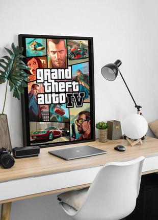 Постер игры gta 4 / гта 4 / grand theft auto 4