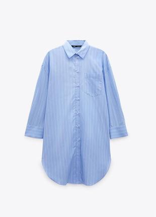 Длинная рубашка оверсайз zara
