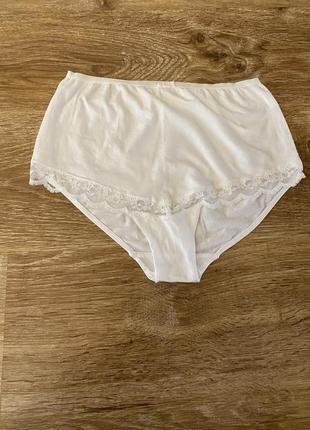 Шикарні, базові, котонові, трусики , в білому кольорі, від дорогого бренду: m&s 👌