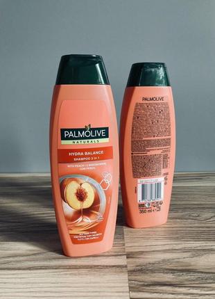 Шампунь palmolive naturals 2in1 hydra balance персик 350мл