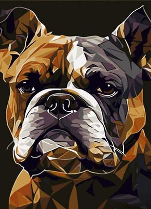 Картина за номерами strateg преміум серйозний французький бульдог з лаком розміром 30х40 см (ss6741)