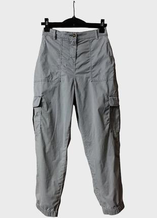 Штани джогери m&amp;s collection котон джинси джогери штани на гумках із накладними кишенями штани карго-штани мілітарі сафарі бавовна