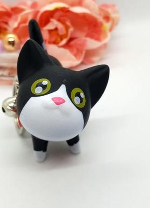 🐱🖤 милый брелок для ключей "черно-белый котик" кот котенок3 фото