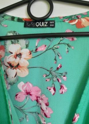 Блуза кофта сорочка туника топ на запах в цветочный принт2 фото