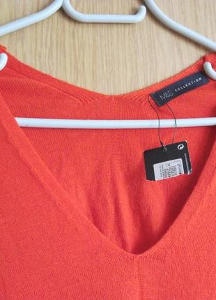 Новый оранжевый стрейч. пуловер "m&s" р. 529 фото