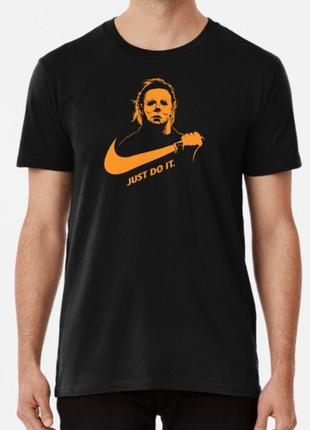 Мужская и женская футболка с принтом джейсон just do it хэллоуин