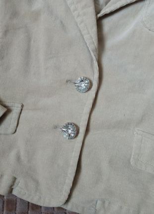 Вельветовый пиджак песочного цвета/ короткий пиджак7 фото