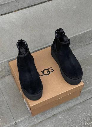 Зимние угги ugg neumel chelsea black platform9 фото