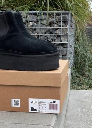 Зимние угги ugg neumel chelsea black platform7 фото