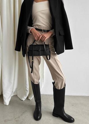 Жіночі класичні завужені штани- брюки з костюмноі  тканини2 фото