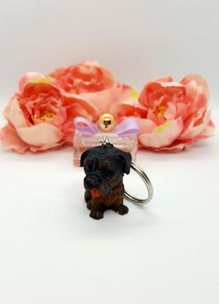 🌼🐕 милый брелок для ключей "коричневый щенок ротвейлер" собака2 фото