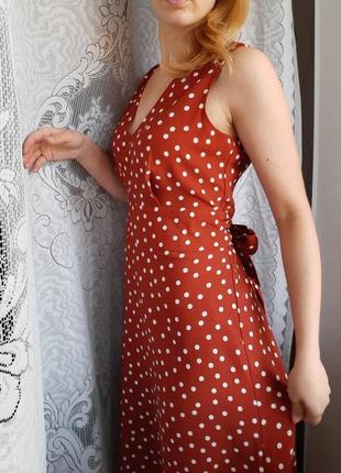 Сукня міді модна стильна шикарна в горошек на поясі від lipsy2 фото