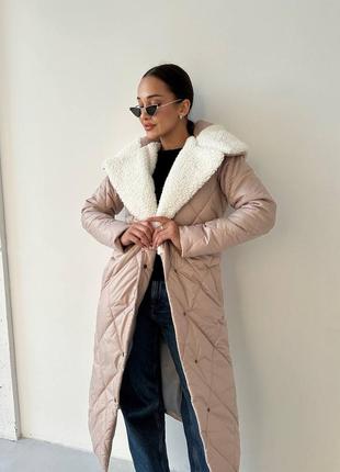 Женское стеганое зимнее пальто 42-48р5 фото