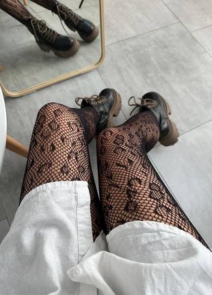 Колготки с леопардовым принтом