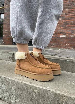 Зимние угги ugg funkette chestnut platform