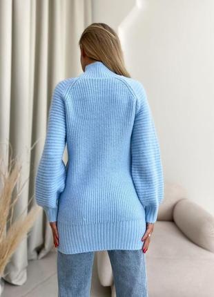 Теплый свитер удлиненный, туника вязаная3 фото