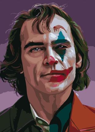 Картина за номерами strateg преміум обличчя джокера розміром 40х50 см (gs359)