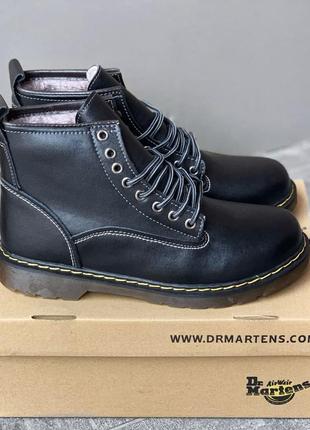 Зимові чоботи dr. martens 101 smooth black хутро1 фото