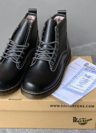 Зимові чоботи dr. martens 101 smooth black хутро7 фото