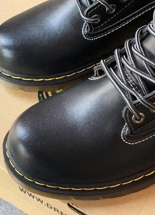 Зимові чоботи dr. martens 101 smooth black хутро2 фото