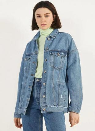 Джинсовый пиджак куртка bershka
