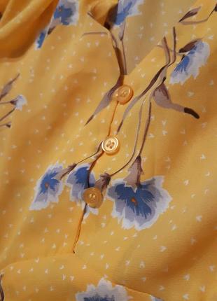 Блуза  желтая в цветы
р 123 фото