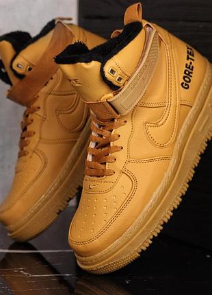 Кроссовки кожаные, мужские хайтопы с мехом nike Drift lunar winter. зимние высокие кроссовки на меху