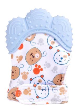 Перчатка - прорезыватель, грызунок для новорожденного. розовый цвет