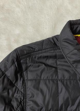 Черная стеганая куртка-рубашка деми курточка короткая с воротником подкладкой в клетку плащевка h&m7 фото