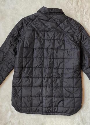 Черная стеганая куртка-рубашка деми курточка короткая с воротником подкладкой в клетку плащевка h&m9 фото