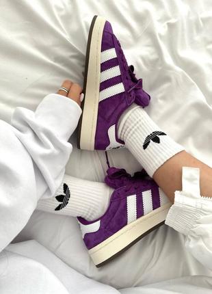 Женские кроссовки фиолетовые adidas campus “purple skate” premium6 фото