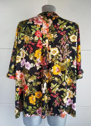 Стильная блуза zara с принтом красивых цветов4 фото