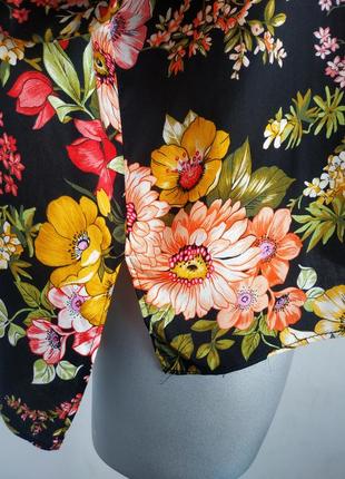 Стильная блуза zara с принтом красивых цветов6 фото