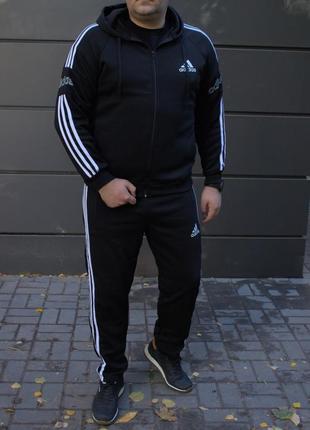 Мужской утепленный спортивный костюм батал с капюшоном3 фото