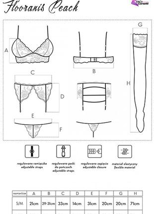 Livco corsetti flooranis комплект білизни з мережива з поясом і панчохами3 фото