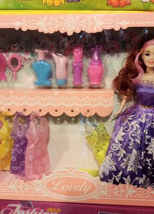 Набір лялька барбі та одяг іграшка для дівчинки