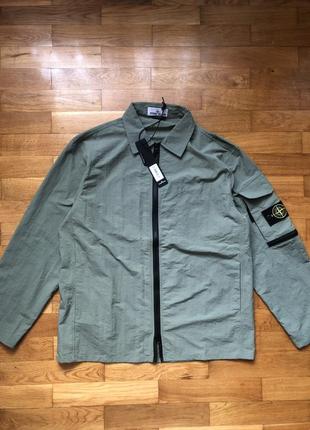 Овершот stone island naslan overshirt green1 фото