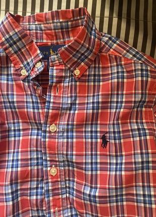 Рубашка в клетку брендовая рубашка ralph lauren стильная рубашка3 фото