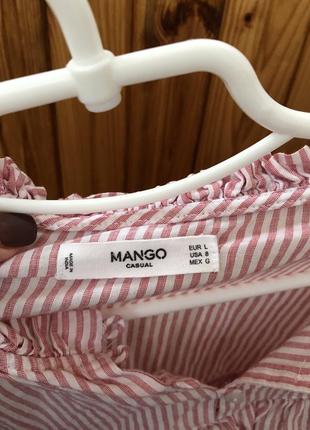 Свободная розовая оверсайз блуза от манго с оборками размер л5 фото