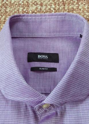 Hugo boss рубашка с отливом slim fit оригинал (m-l)2 фото