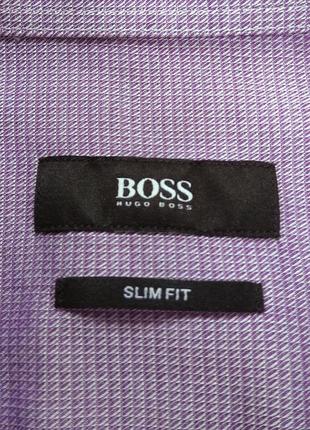 Hugo boss рубашка с отливом slim fit оригинал (m-l)4 фото