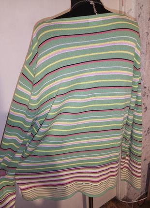 Приятный,триикотажный,"сочный" джемпер-блузка в полоску,большого размера,biaggini3 фото